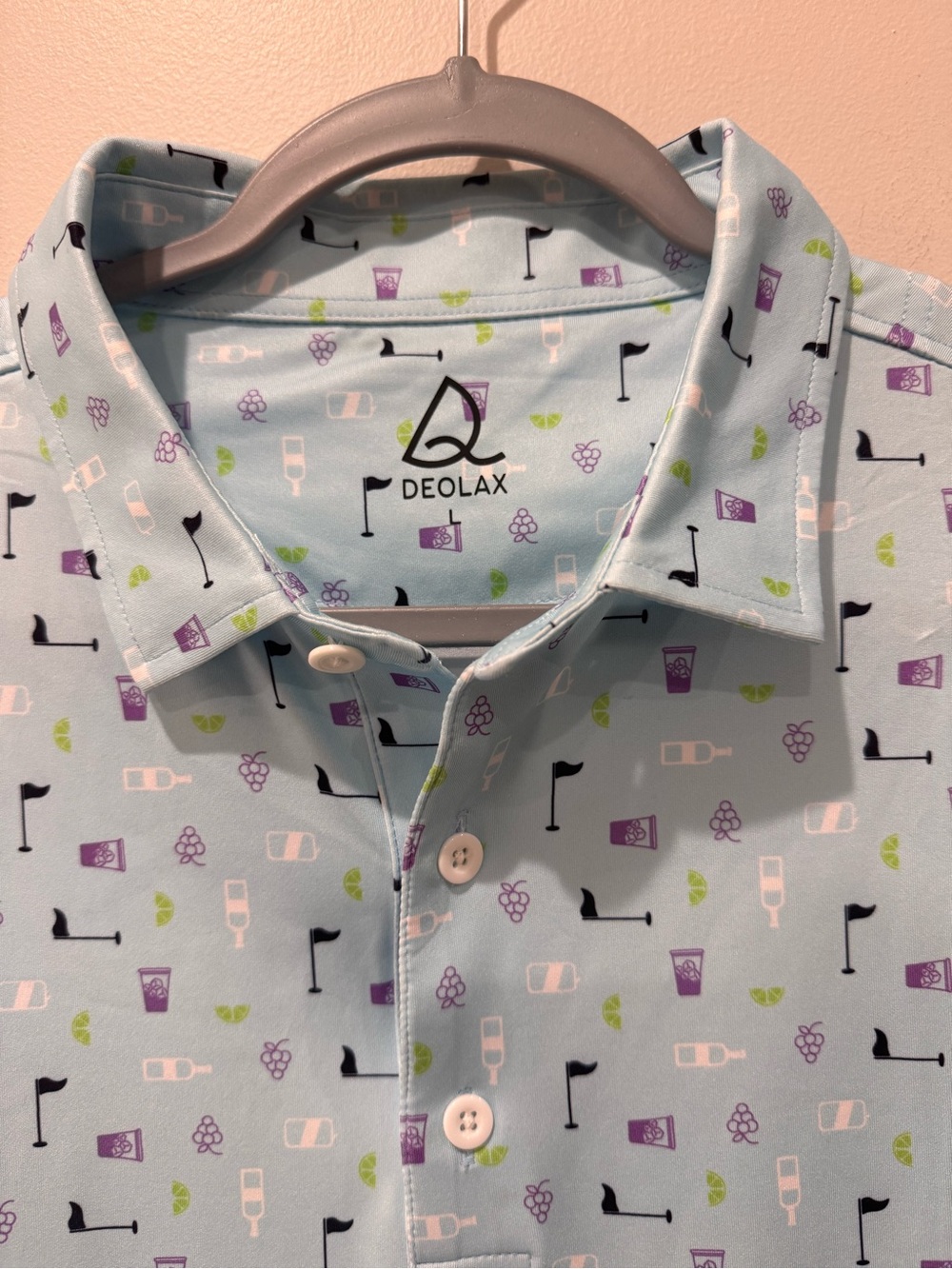Deolax Sz L Golf Performance Printed Beverage Polo